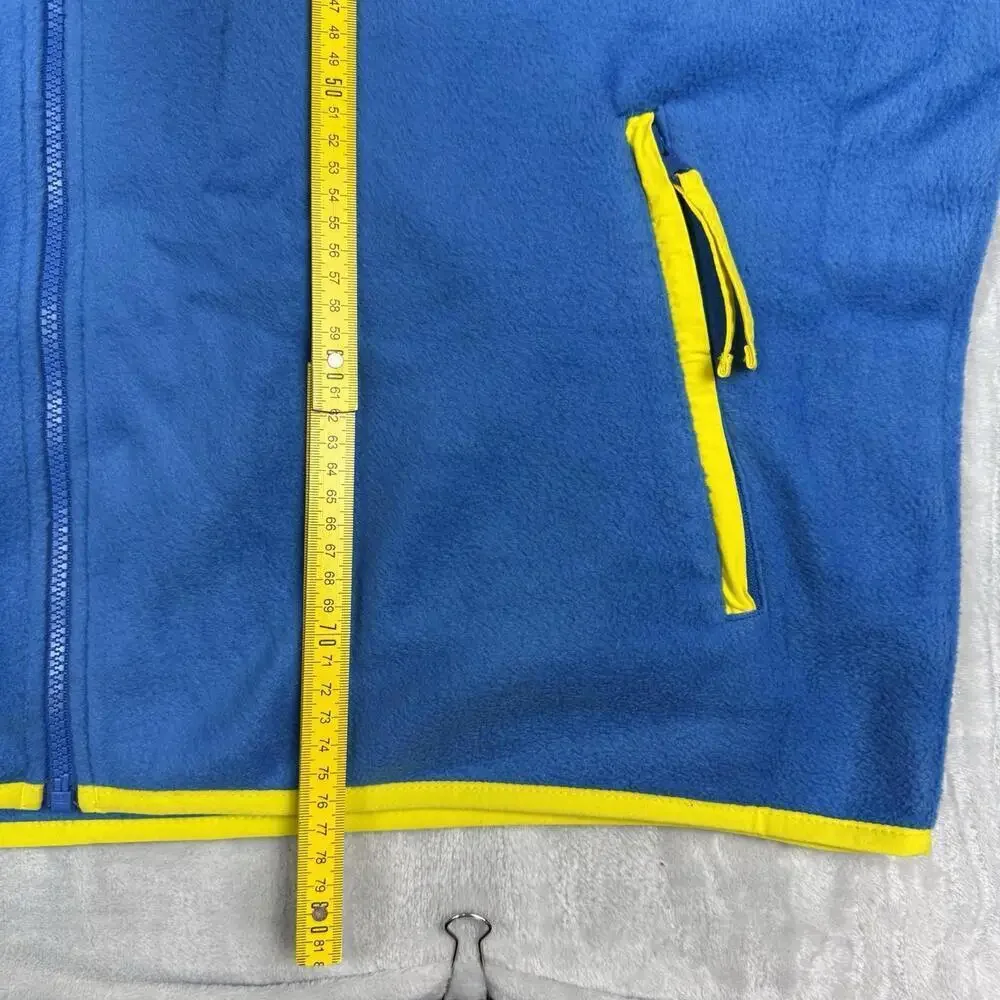 Columbia Colorblock Fleece Jacket Blue Yellow Full Zip Men Size XXL Outdoor Warm